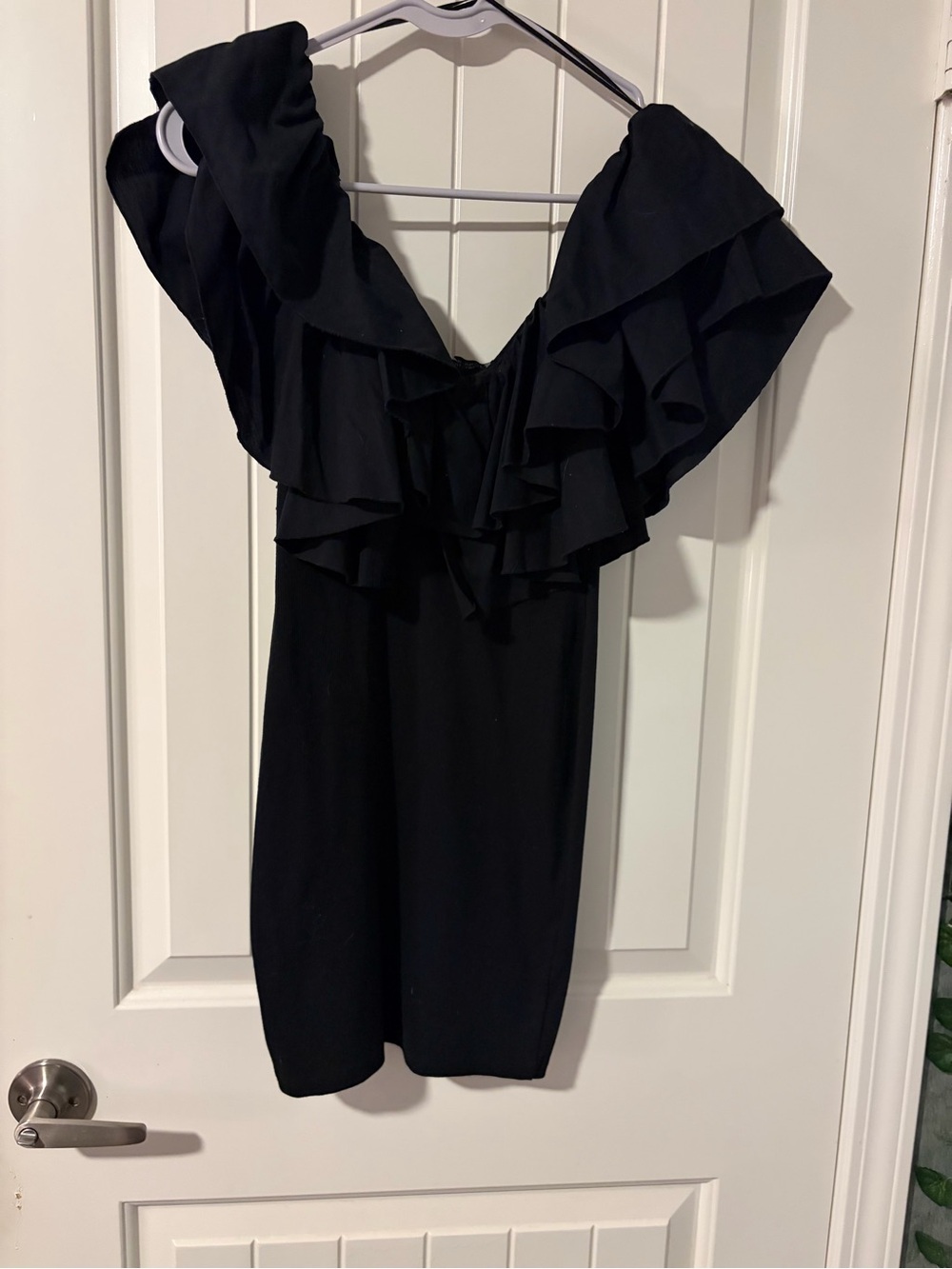 Zara Black Ruffle Mini Dress - Picture 8 of 9